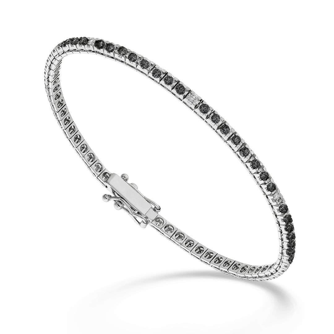 X-Diamond Br Tennis 18k schwarzer Spinell ct.1,90 cm.17,5 Lab. gewachsen 0,16 ct - 80 Fassungen LXDBTQ220SBKDIO4