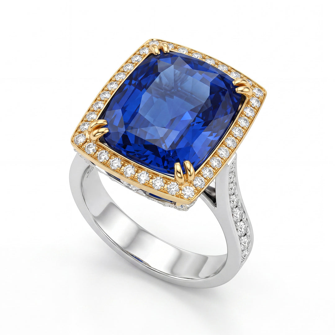 Saffierring van World Diamond Group 12,66 ct APU217DI-17328110023