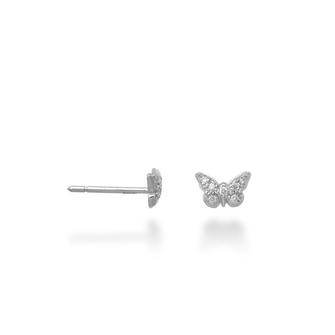 Nihama einzelner Ohrring 18k Schmetterling 0,03 ct NORMONFARFO4