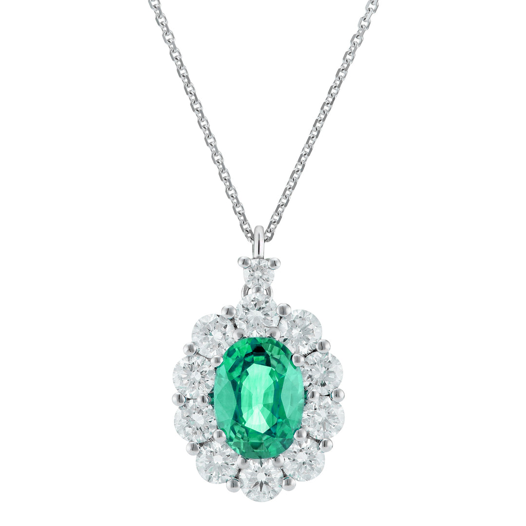 Golay EMS madeliefjeketting ovaal 9x7 omtrek 10 diamanten PCL046DISM2-24173110023
