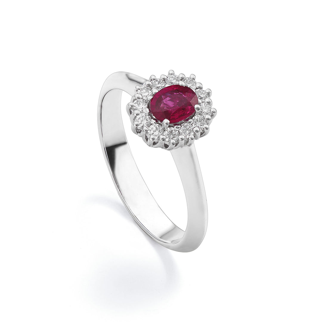 Bague Golay avec rubis ovale 6x5 et diamants contour ACL121DIRU56-25143110318