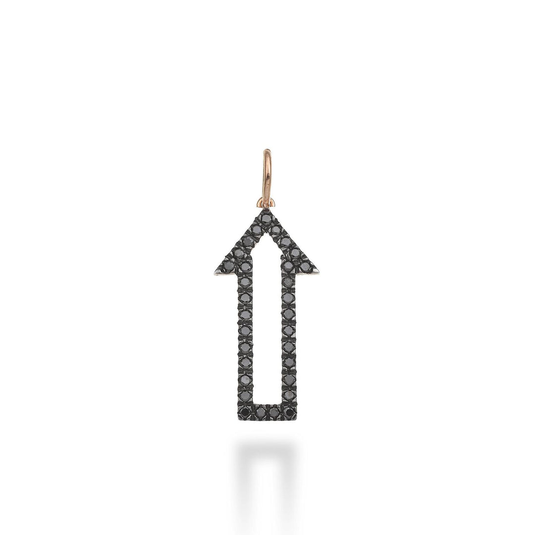 Pendentif flèche World Diamond Group 18 carats ct.0,24 or rose noir GPEN417BKO3
