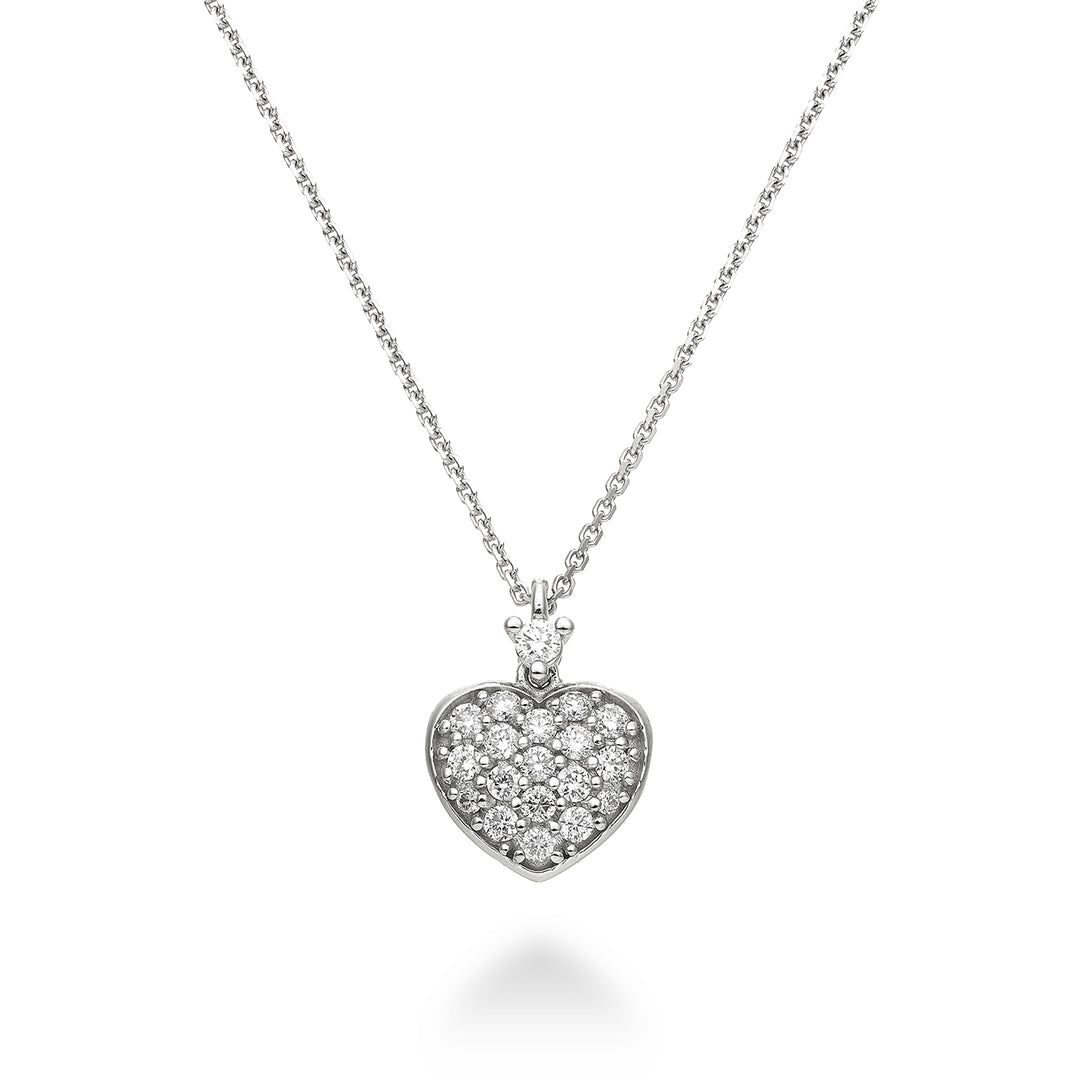 Mikiko cl 18k 0,22 ct koepelvormig hart maat 2 witgoud cat. wit MD5093O4BR022-2