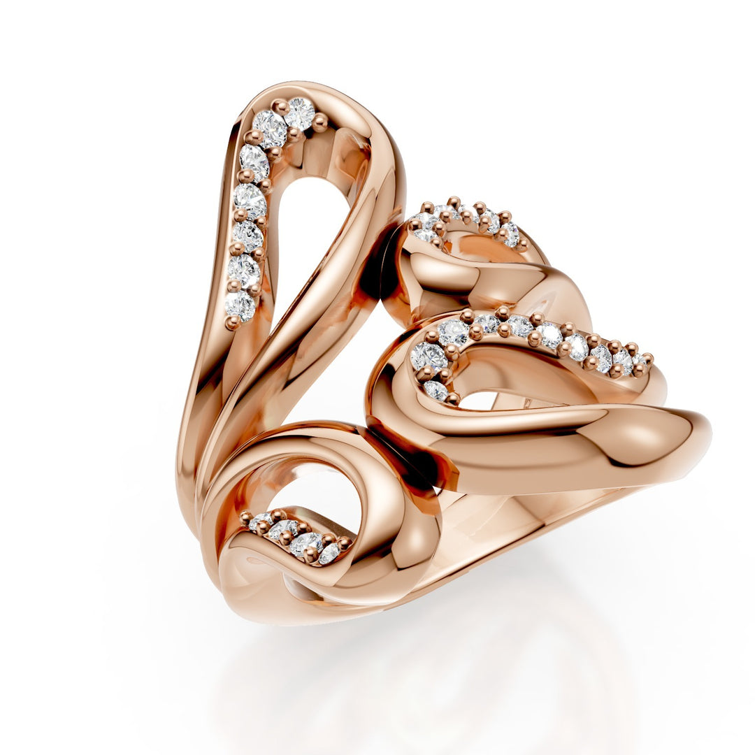 Bague design Golay avec diamants en or rose AD620DR-25024110247