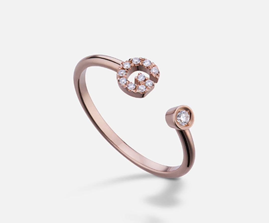 Golay an 9k letter g small rose gold diam. ct.0.08 GAFGD1R3