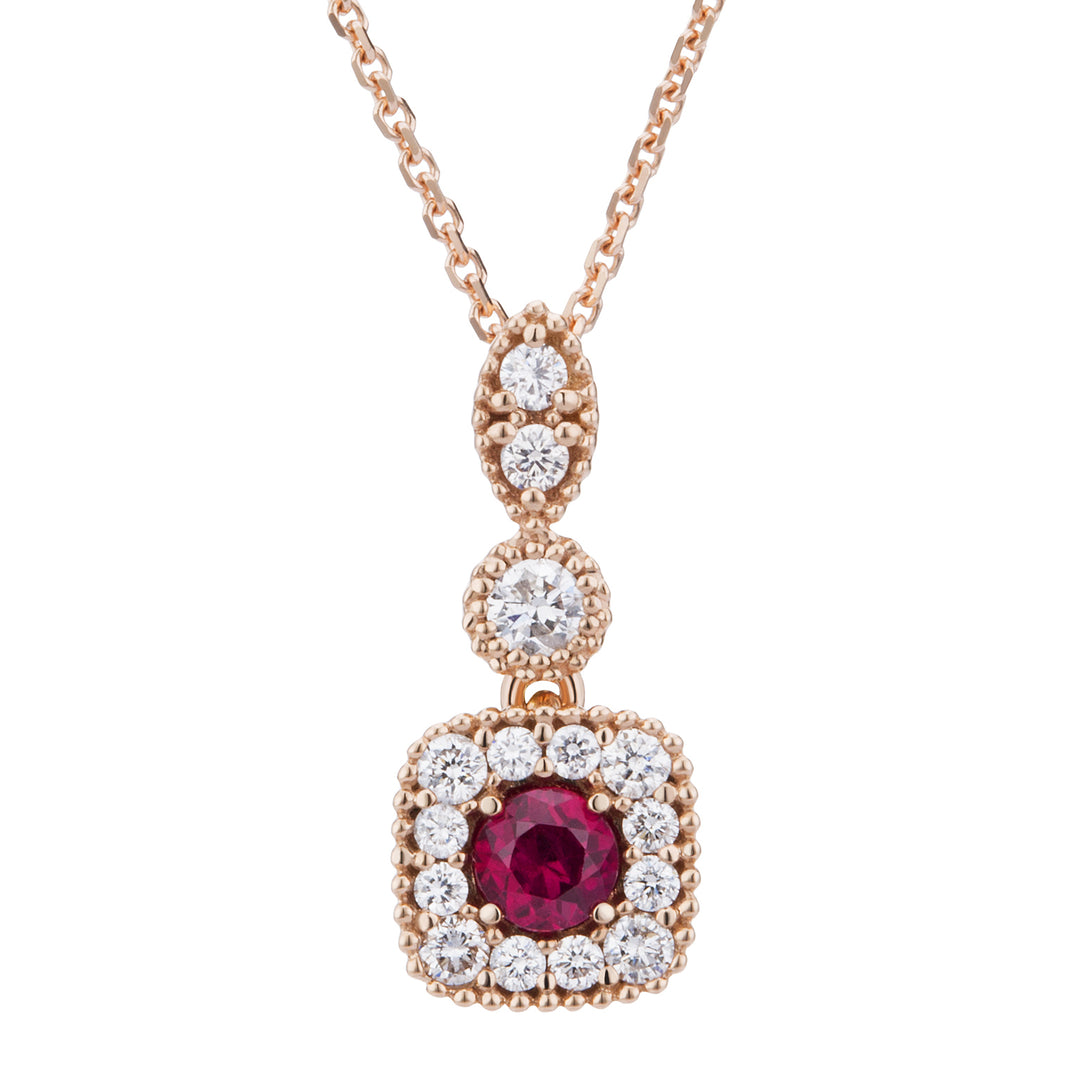 Pendentif Golay avec rubis central et contour PCT026RUDI4-19025110174