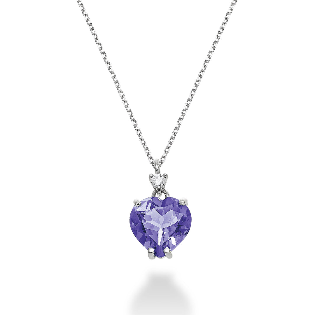 Mikiko cl 18k amethyst heart 8x8 ct.1,45 diam. ct.0,025 MPCL198DIAMET88O4