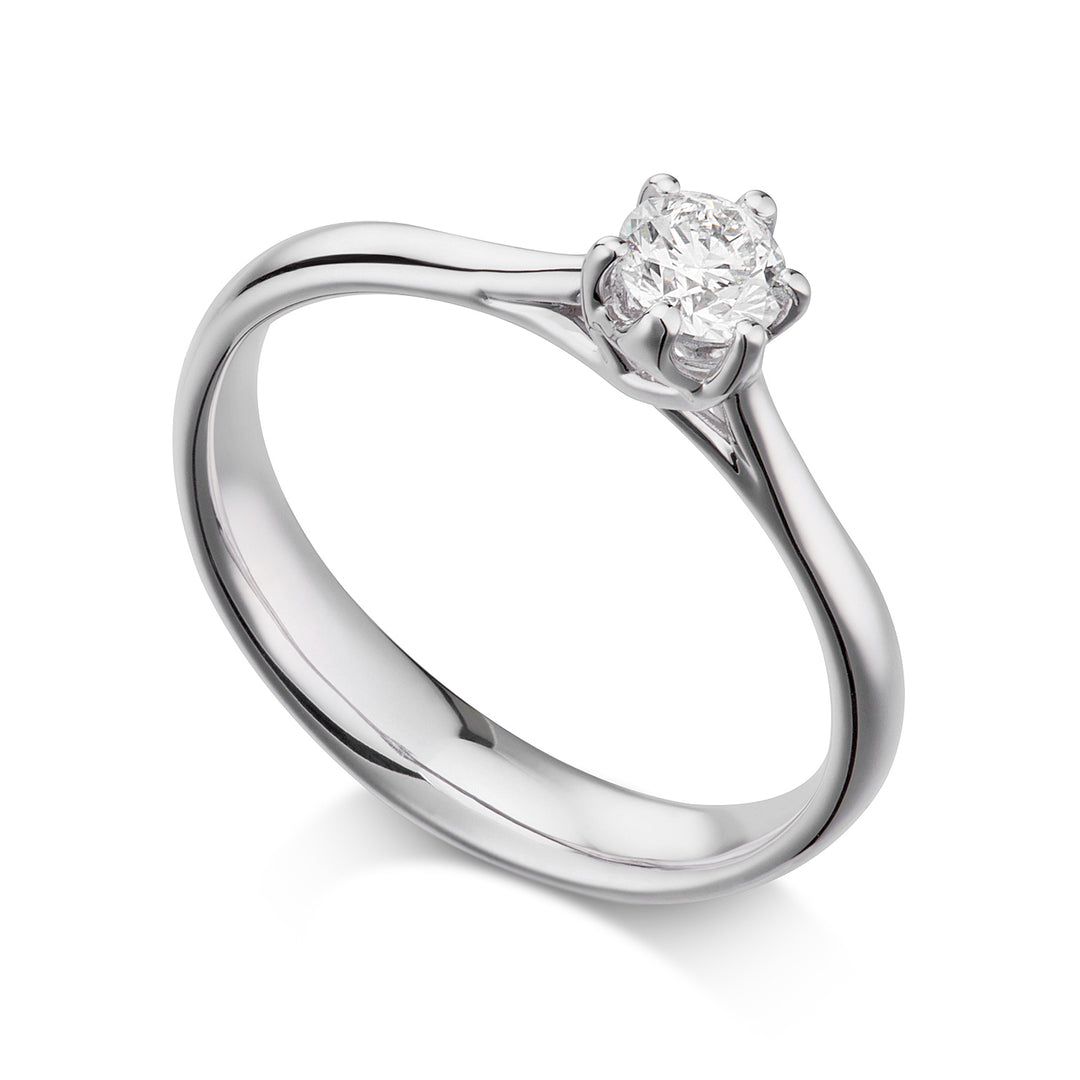 Solitärring der World Diamond Group mit 6 Zinken ASL040DI-26064110080
