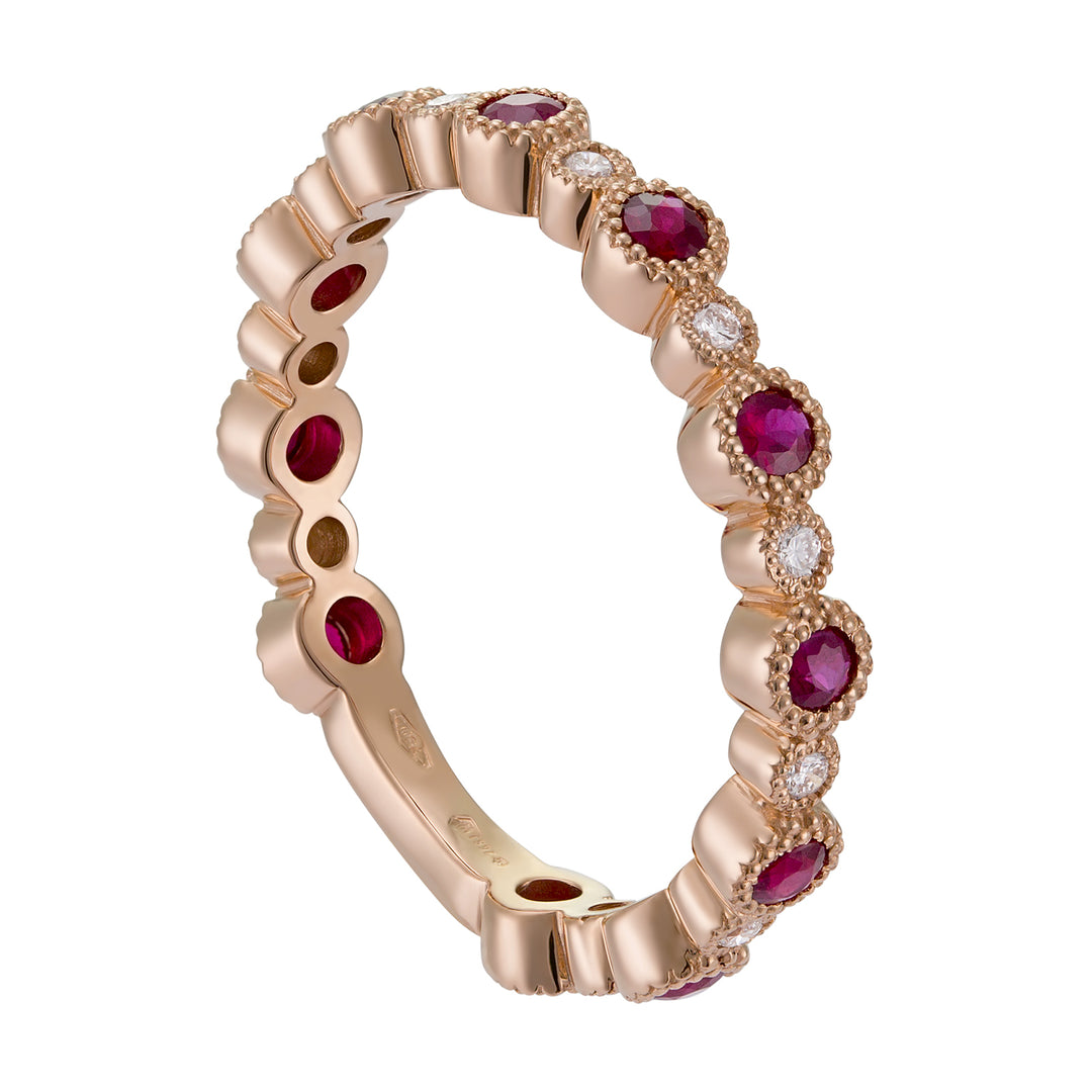World Diamond Group round diamond and ruby ring AET026BRUDI2-18274110125