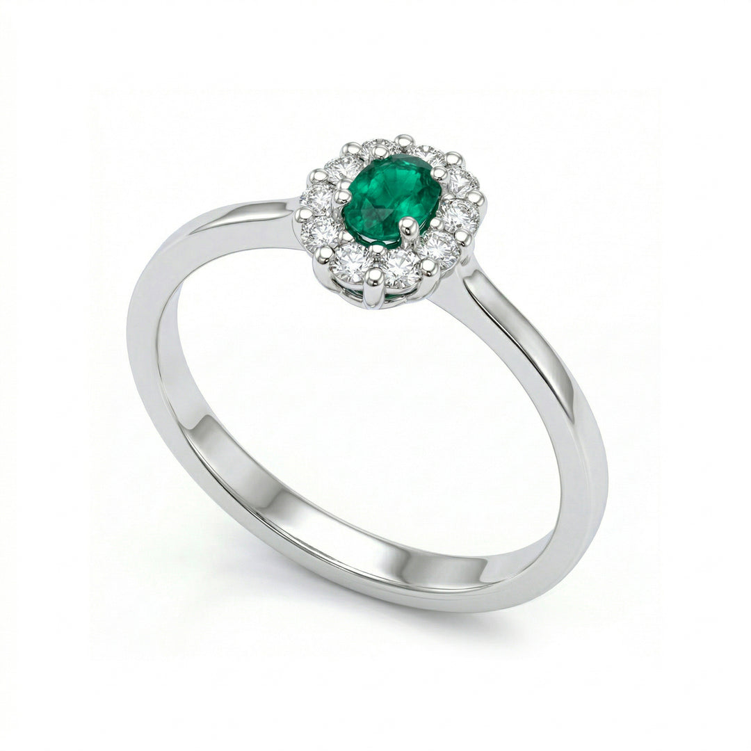 Golay 4x3 oval emerald ring and diamonds ACL040DISM-26111110372