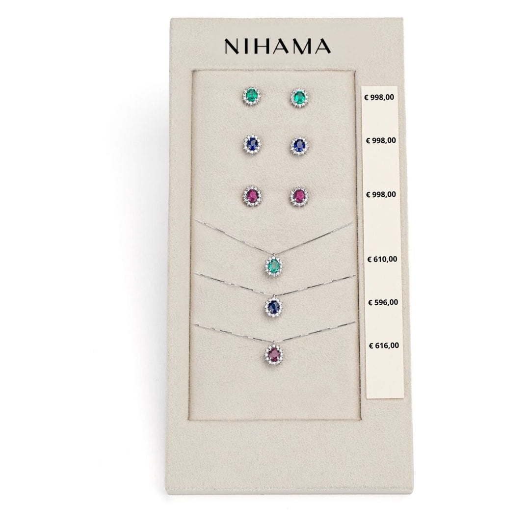 Nihama package cl 5126 + or 5104 18kt oval 5x4 sapphire, ruby ​​and emerald tr. N.LIGHTBOX.15-T