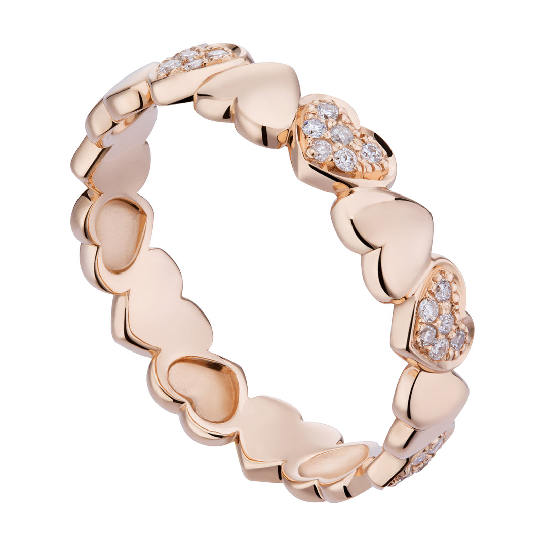 Bague gyroscopique Golay avec coeurs et diamants alternés AET032DI2-19025110160