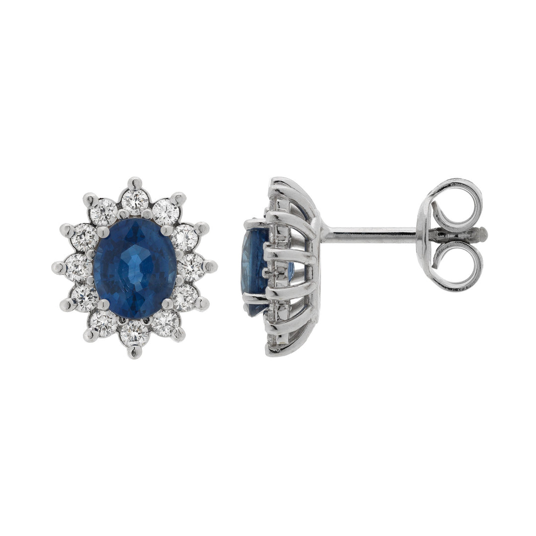 Golay ovale blaue Saphirohrringe 7x5 und Diamanten OCL018WDIZB-23321110165