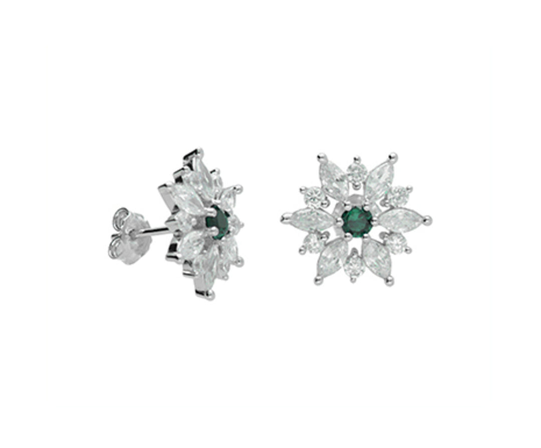 Mikiko ou ag925 gemme swarovski blanc et vert MO7619A4VERDE00
