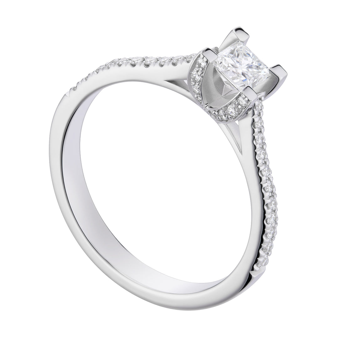 World Diamond Group solitaire fm prinses geslepen bezelset en d ASLFMP002DI-18263110076