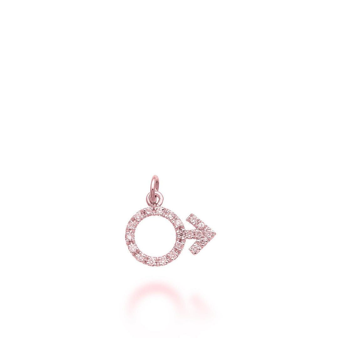 Pendentif symbole homme World Diamond Group 18 carats ct.0,16 g vs or rose GPEN216DIO3