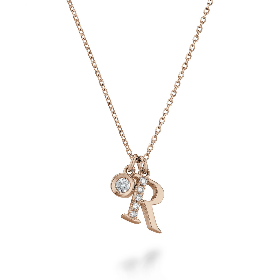 Golay cl 9k Buchstabe R Roségold Durchm. ct.0,06 GPLRDR3