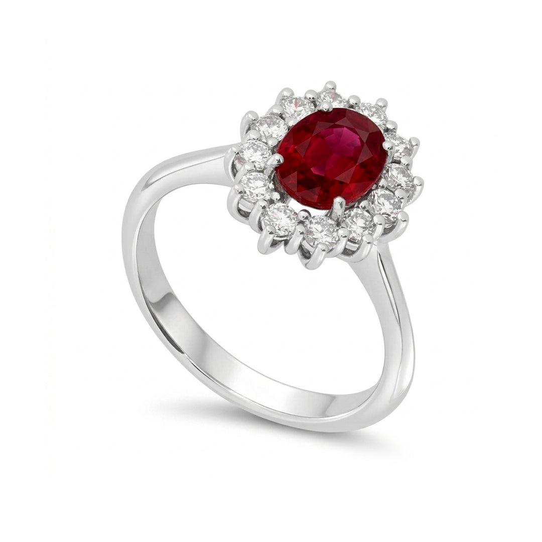 Bague rubis ovale Golay 8x6 avec contour ACL003WDIRU-18277110053