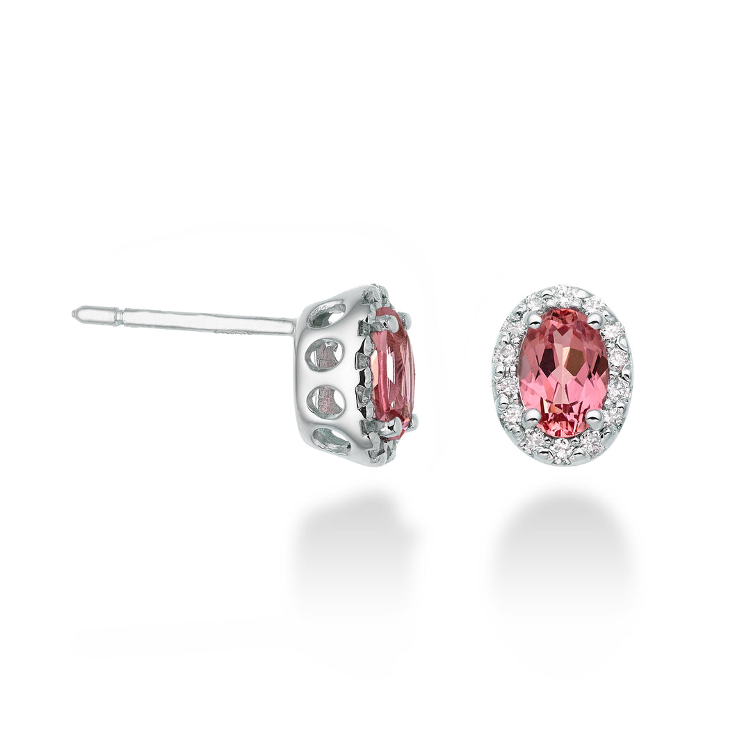 Mikiko oder 18 Karat ovaler rosafarbener Saphir, 6 x 4 ct. 1,20 dia ct. 0,18 MO5038O4ZFRP