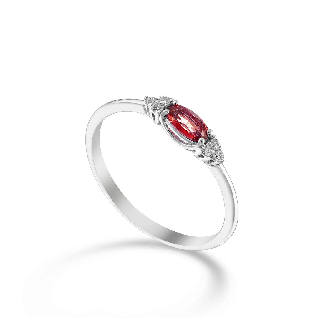 Nihama an 9k ruby ​​n. 5x3 oval arranged lengthwise and side diamonds NA5212R4RBN028
