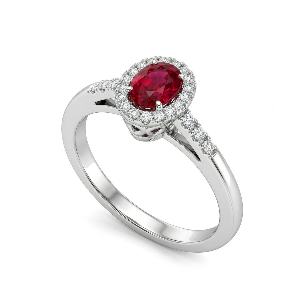 Golay ring with 6x4 oval ruby and contour diamonds ARB200RU-23019110026
