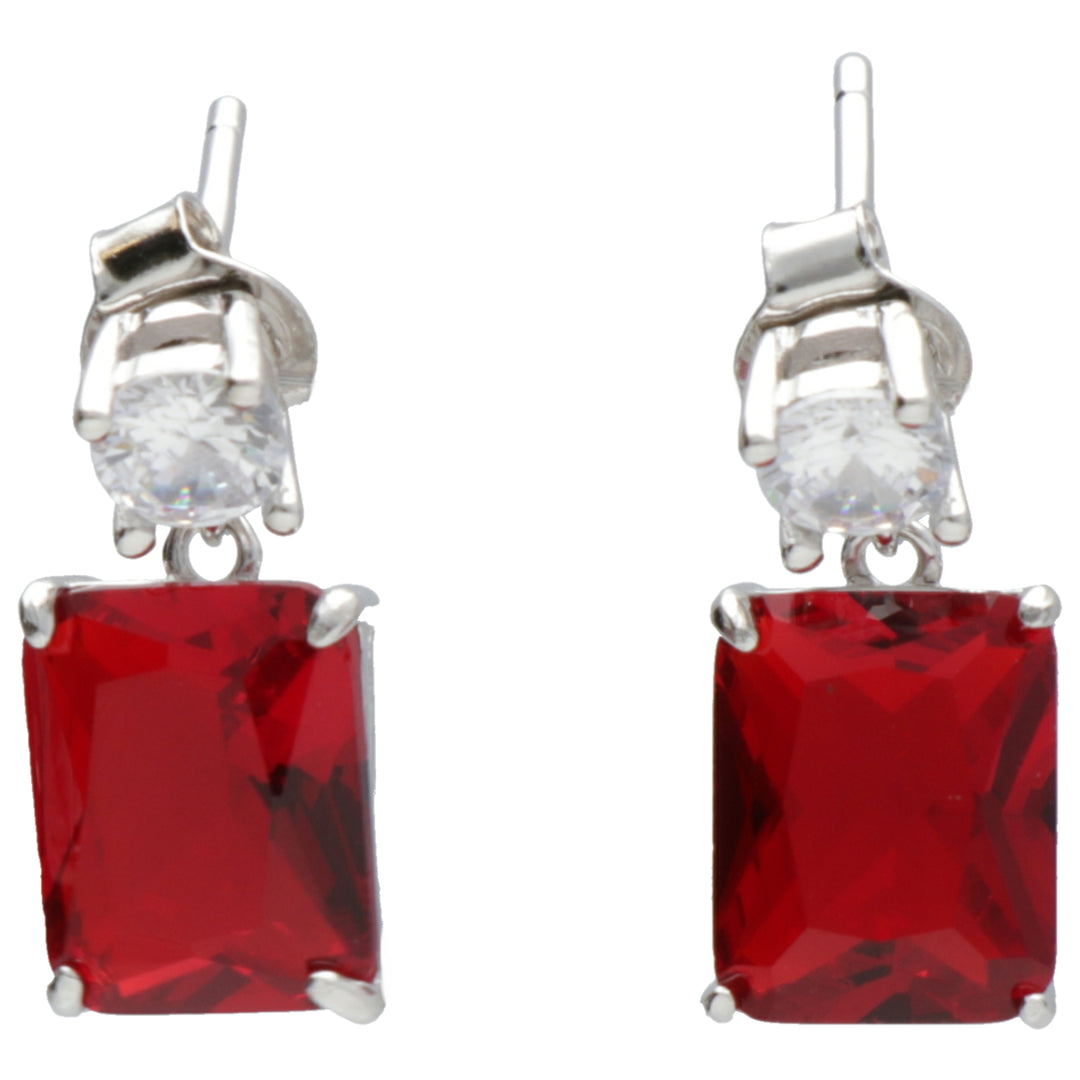 Mikiko of ag925 edelsteen swarovski wit en rood MO7623A4RED00