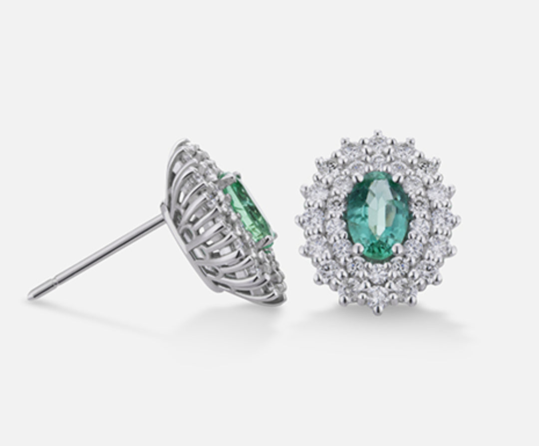 Mikiko oder 18k Smaragd n. Oval 6x4 ct.0,70 Durchmesser ct.0,74 MO5039O4SMN070