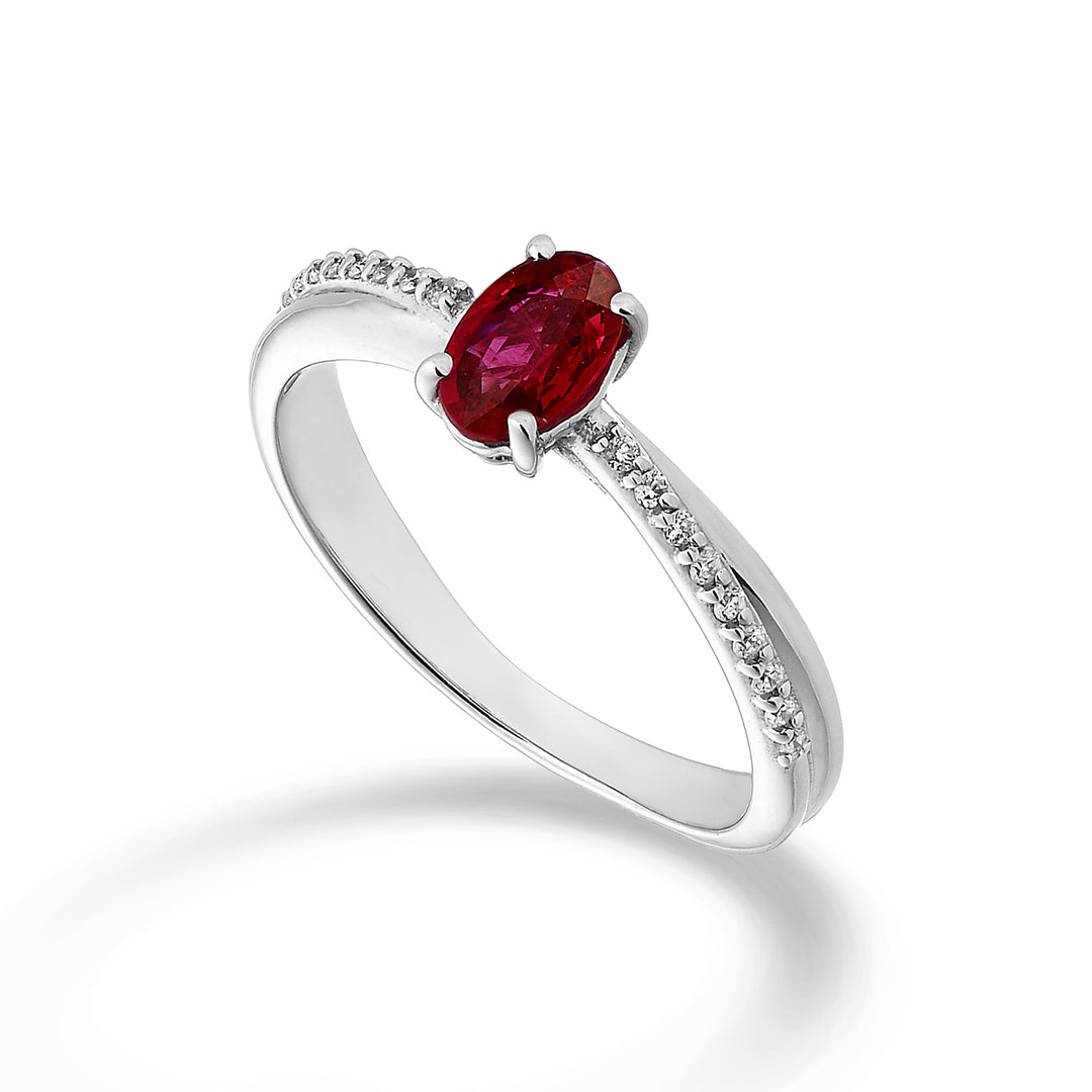 Nihama an 18k oval ruby ​​6x4 ct.0,40 diam. ct.0.07 NA5103O4RBC