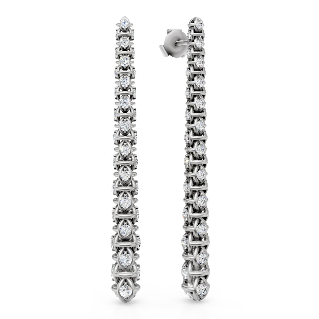 Golay long white soft mesh dangle earrings OD540D700B-24296110083