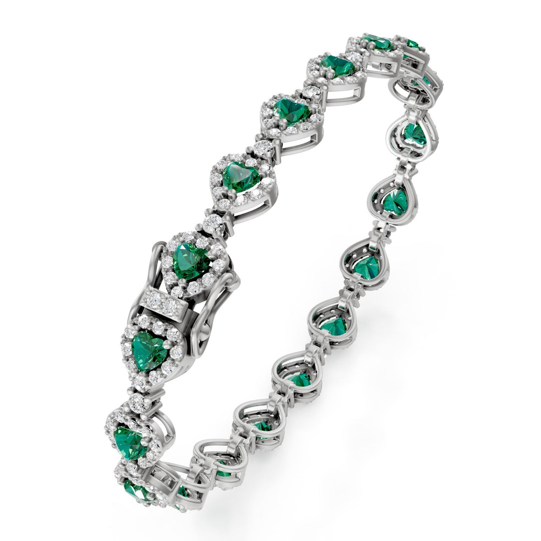 Bracelet Golay coeur émeraude avec contour BMP656DSM-25100110120
