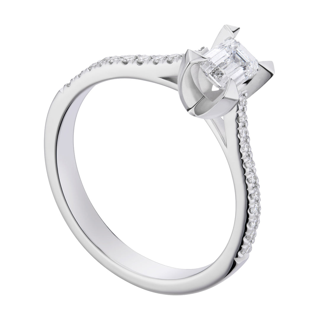 World Diamond Group solitaire fm smaragd geslepen rand en fitting ASLFME004DI-18263110080