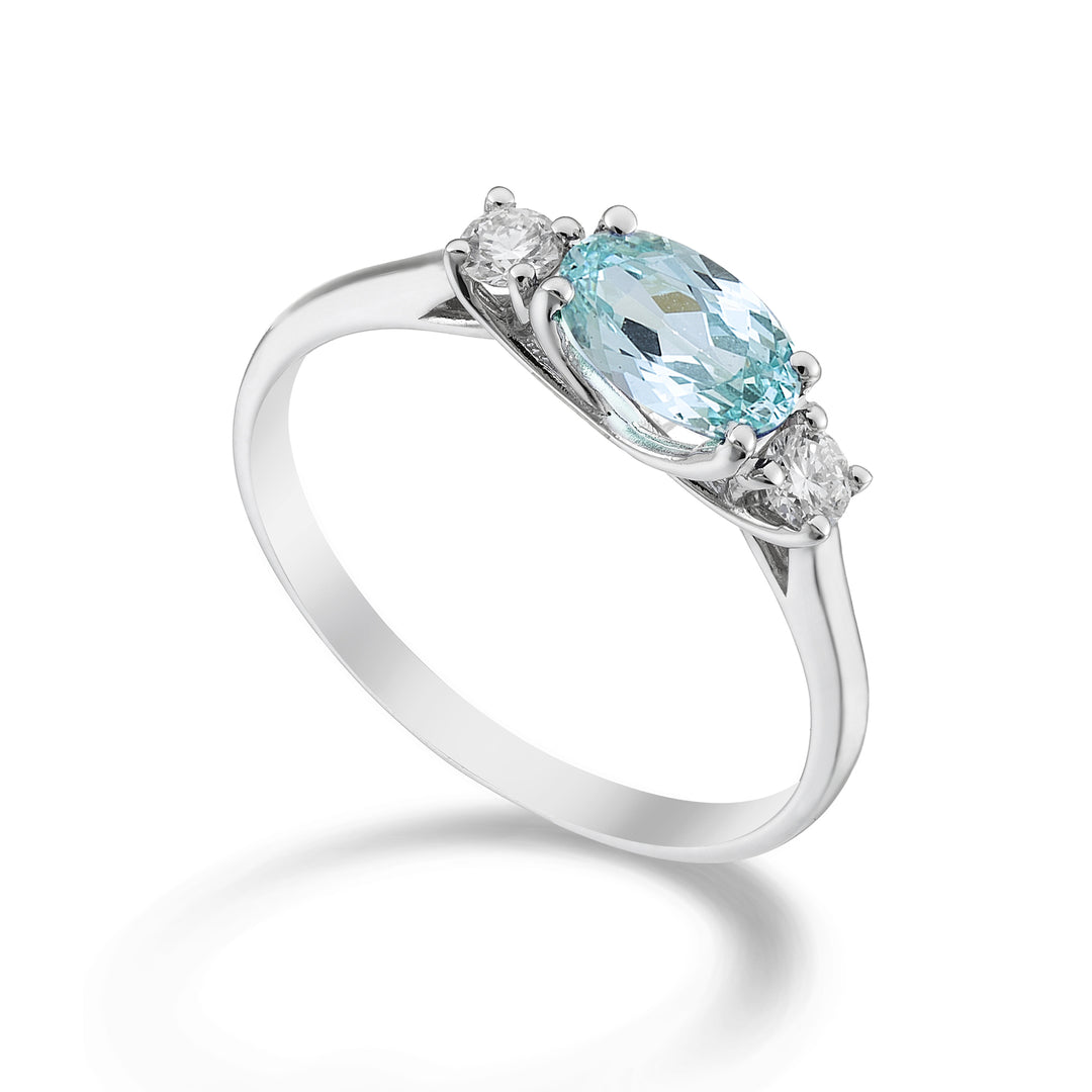 Mikiko en 18k paraiba toermalijn ovaal 7x5 ct.0.80 dia ct.0.16 MA5113O4PAR