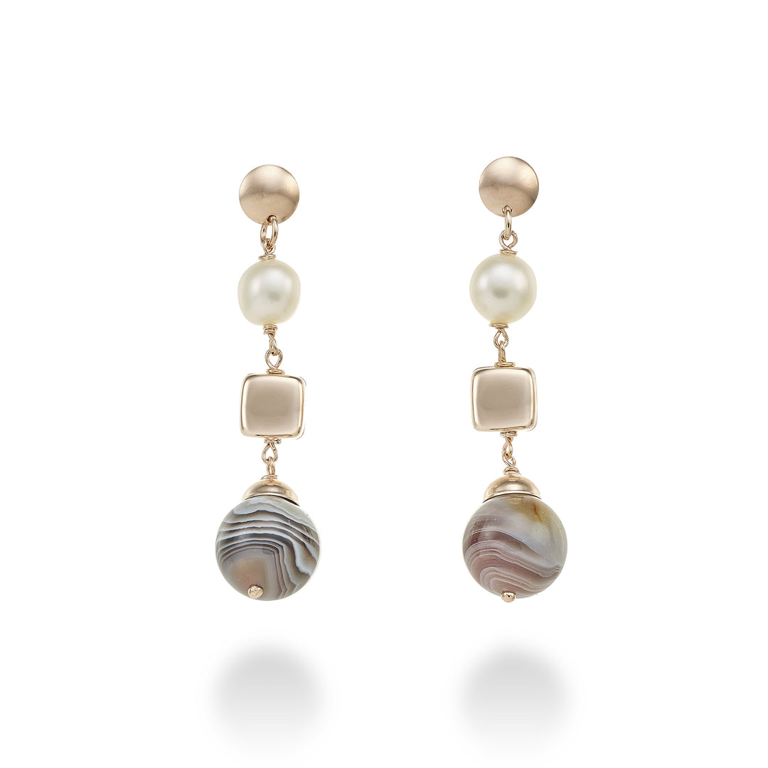 Barre Mikiko ou ag925 fw. Agate du Botswana 9/10 14mm MO7649A3FDBI910