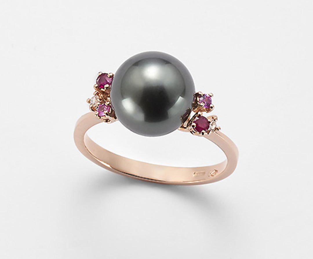 Nihama an 18k SSPB 10/11 ct.0,03 Rubine 0,12 ct und rosa Saphire 0,07 ct NA0760O3SANE100