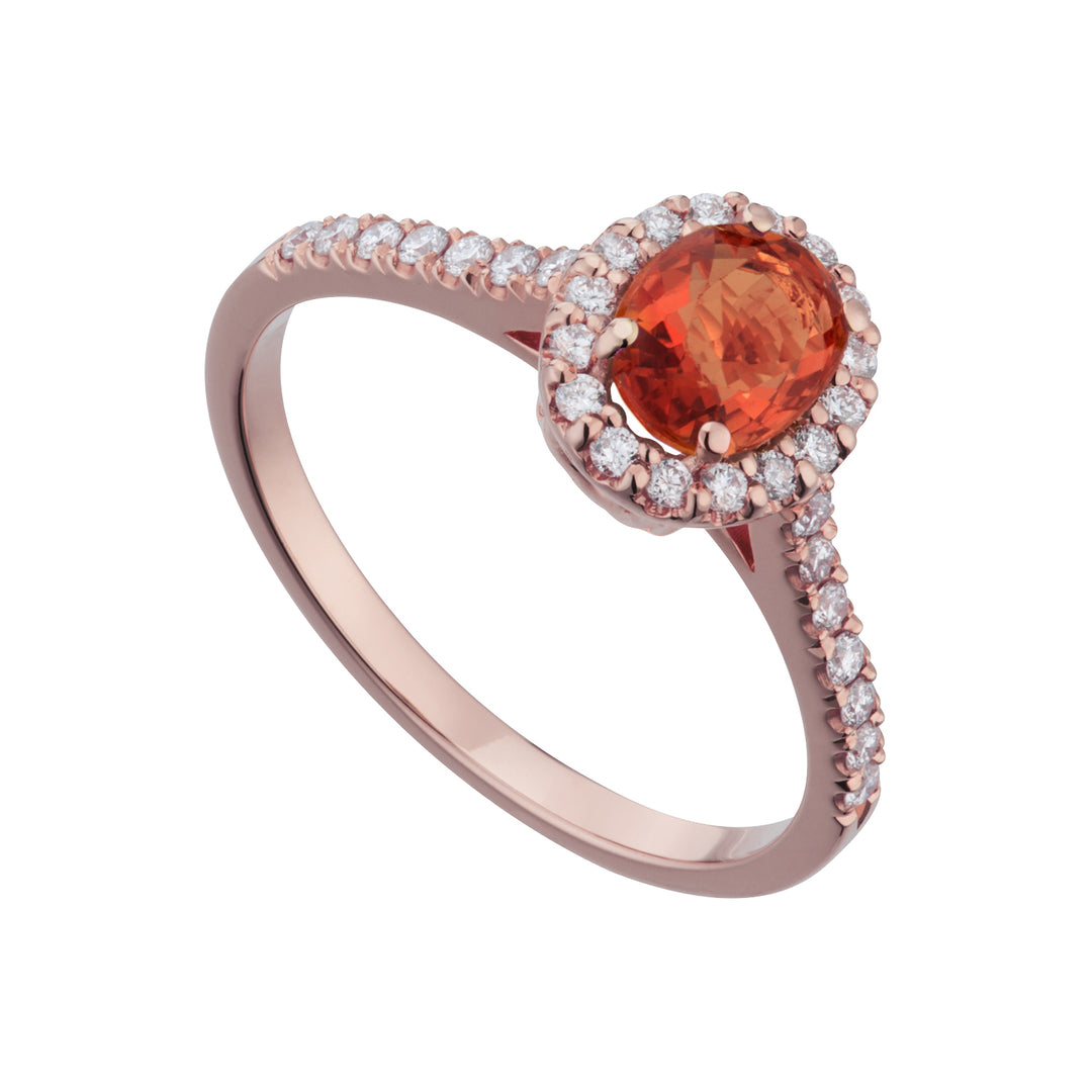 Bague diamant Golay avec saphir orange ovale 5x6 ACLC200DIZO-21032110021