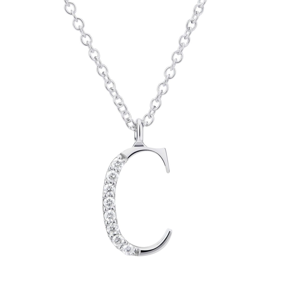Golay cl 18k Buchstabe C großer Durchm. 0,04 ct GDGFCO4 Weißgold