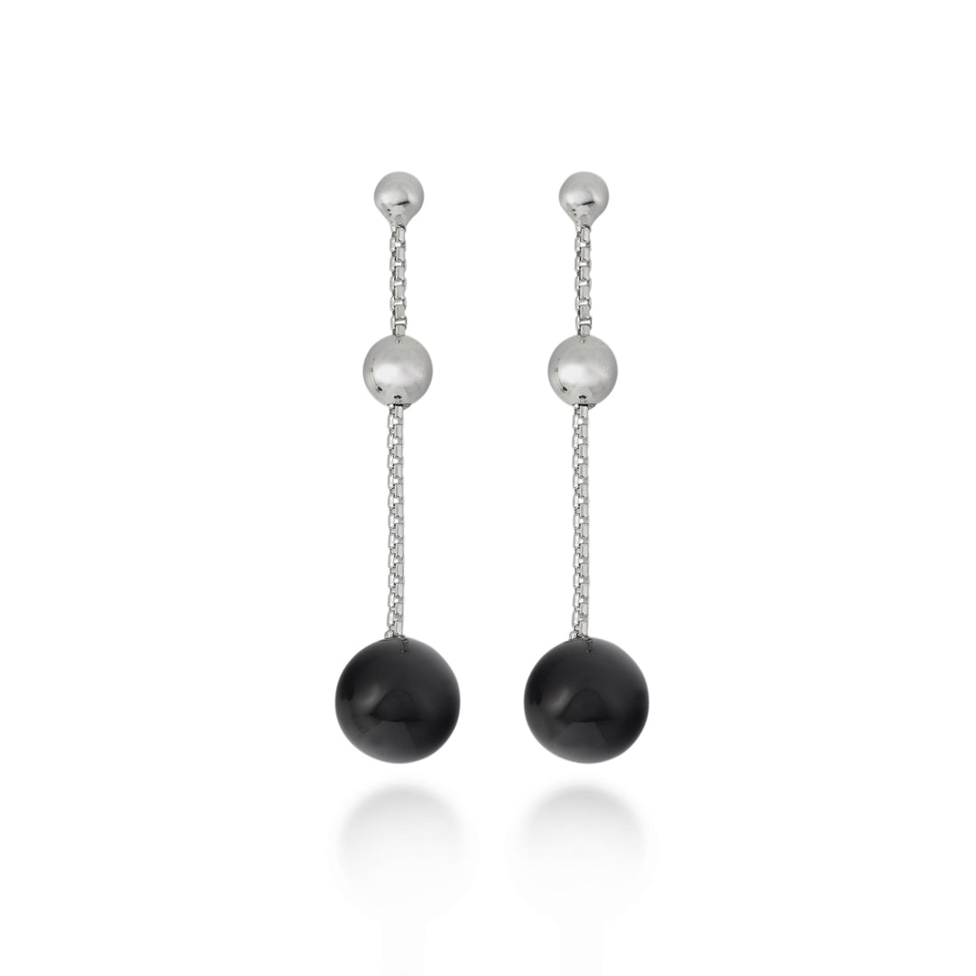 Nihama oder Ag925 schwarzes Onyx-Agglomerat 10 mm NO7636A4ONICE