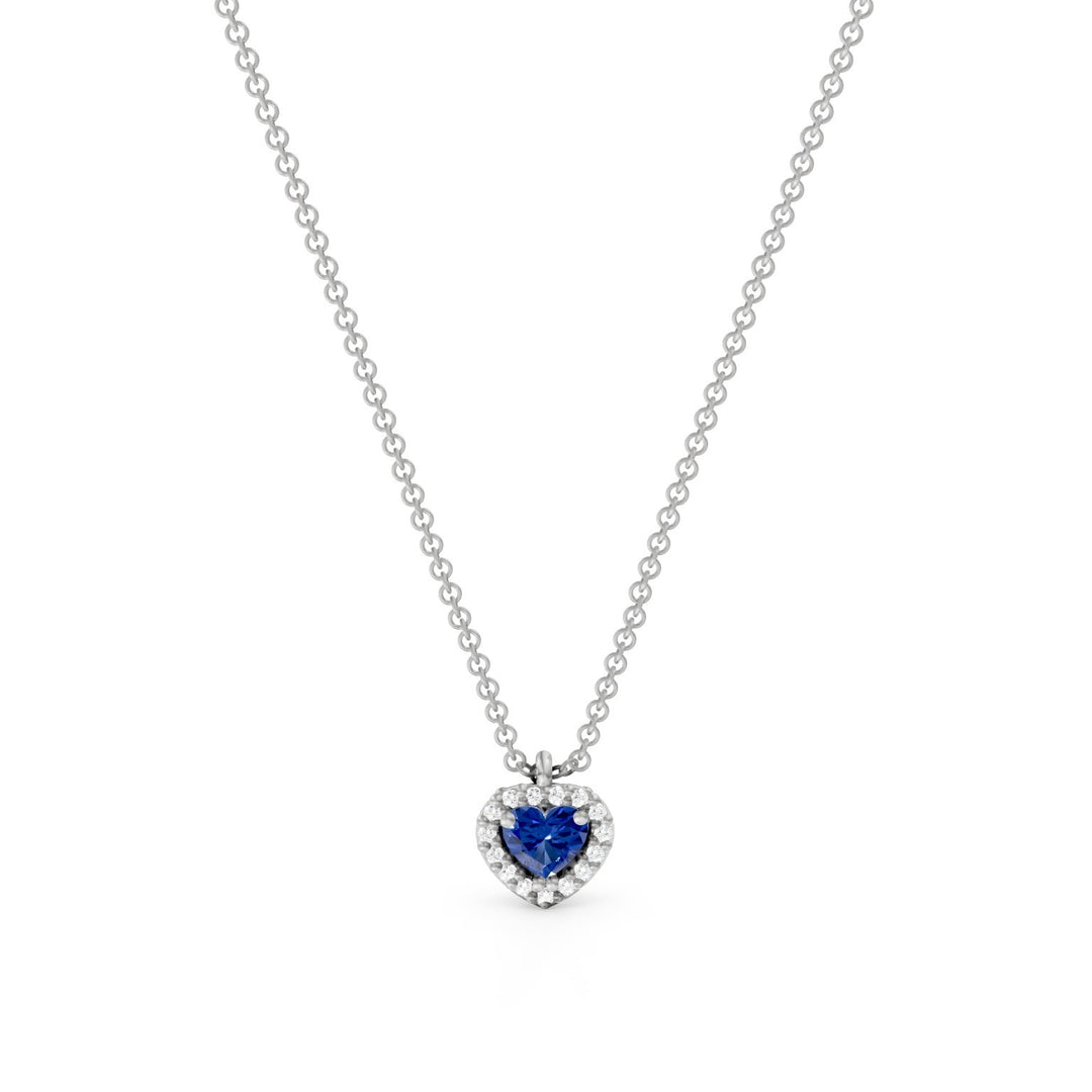 Golay ketting met centraal saffierhart met omtrek PCT003DIZB1C-24281110046