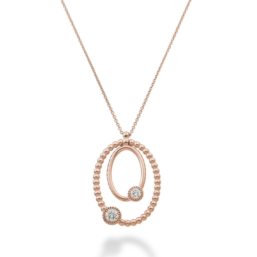 Golay coll 18k 2 ovales 0,26 ct or rose GPL051DIO3