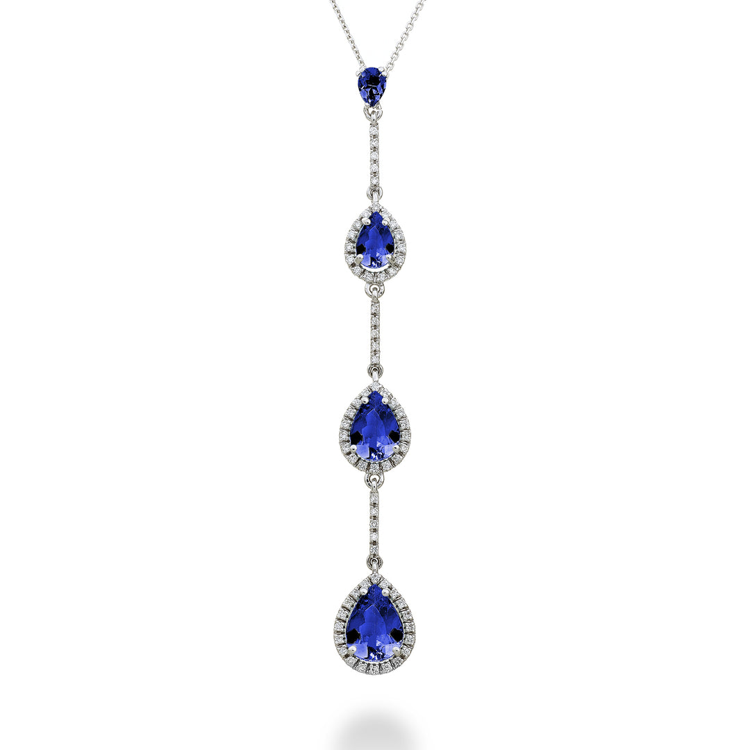 Golay ketting tanzaniet druppels contour en staven dia PCLC206DTZP68-23058110038