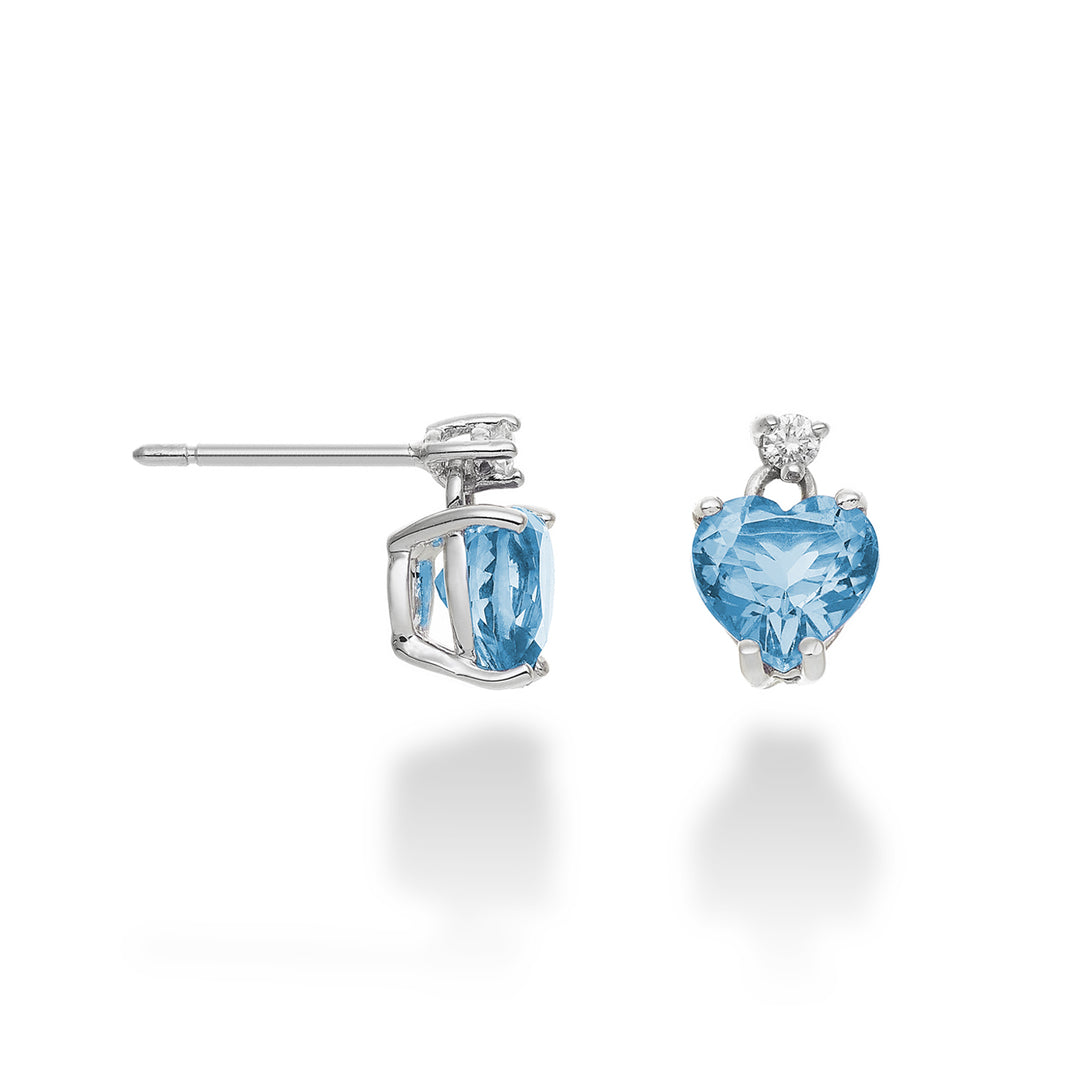 Mikiko of 18k blauw topaas hart 6x6 ct.2,00 diam. ct.0,04 MOCL198DITPAZ66O4