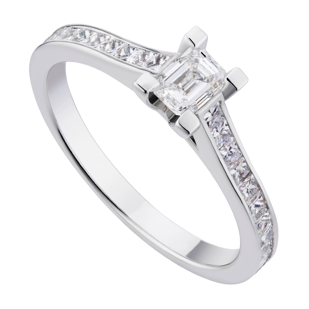 World Diamond Group solitaire fm emerald and princess cut on the shank ASLFME001DI-18263110064
