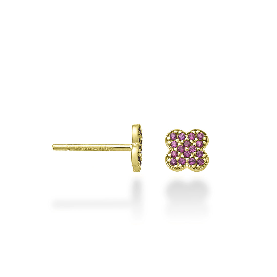 Mikiko oder 18 Karat vierblättriges Kleeblatt-Rubin, 0,20 ct Gelbgold MO5145O1RBR