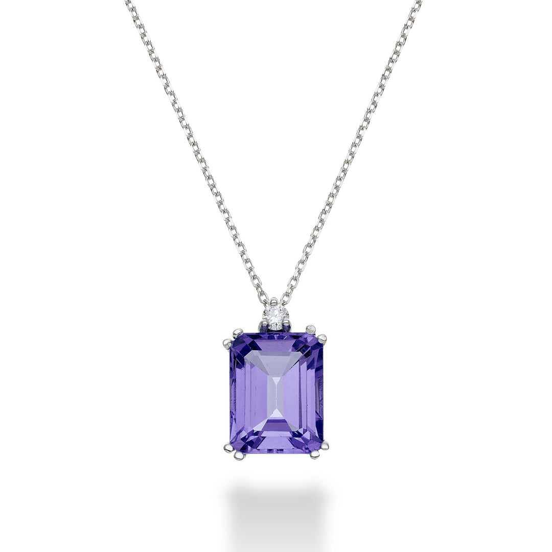 Nihama cl 18k octagonal amethyst 7x9 ct.2.00 diam. ct.0,04 NPCL090DIAMET4O4