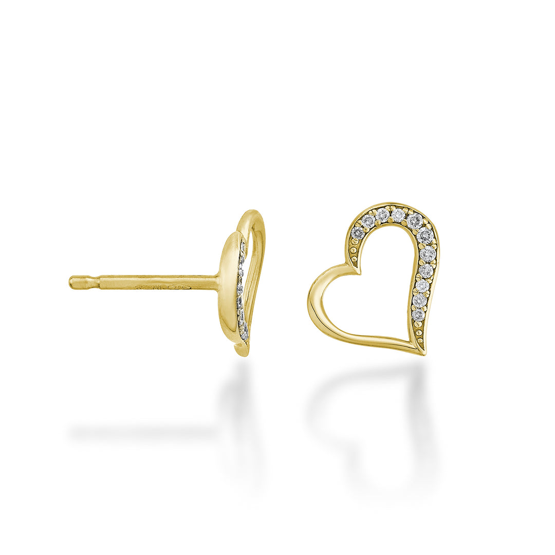 Nihama oder 18-Karat-Herz, halb glatter Gelbgolddiamant. ct.0,08 NO5059O1BR008
