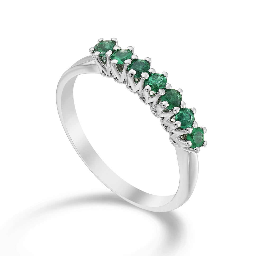Golay lineaire riviera ring 7 smaragden totaal 0,44 ct AR7L046SM041-23053110021