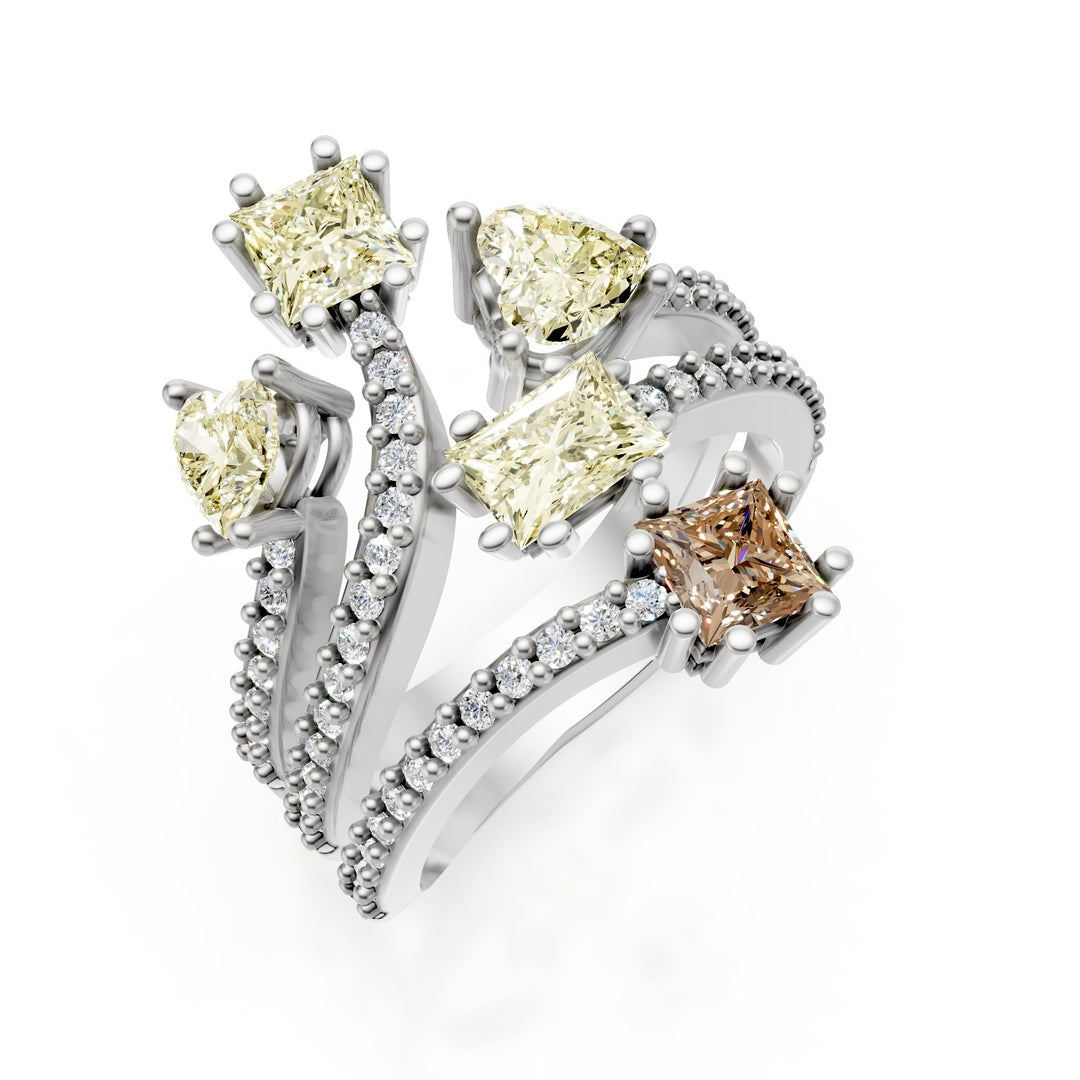 Golay ausgefallene Diamantringform mit Diamanten am Schaft AMP695DFYB-25108110141