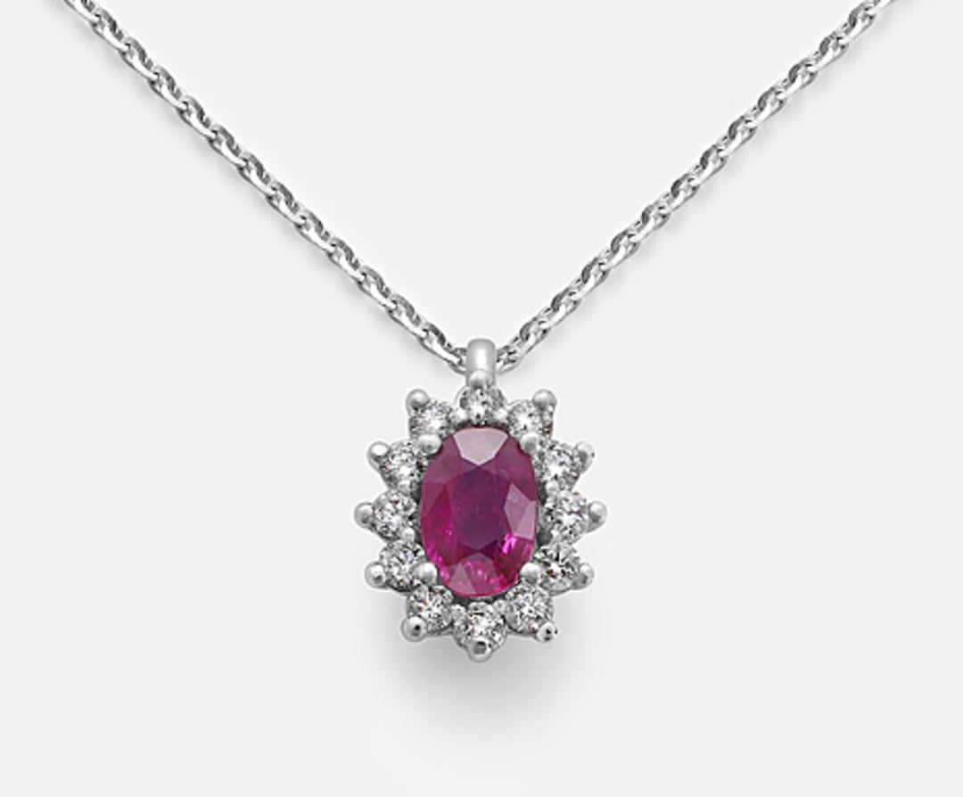 Nihama cl 18k rubis ovale 6x4 ct.0,40 diam. ct.0,23 ND5047O4RBC