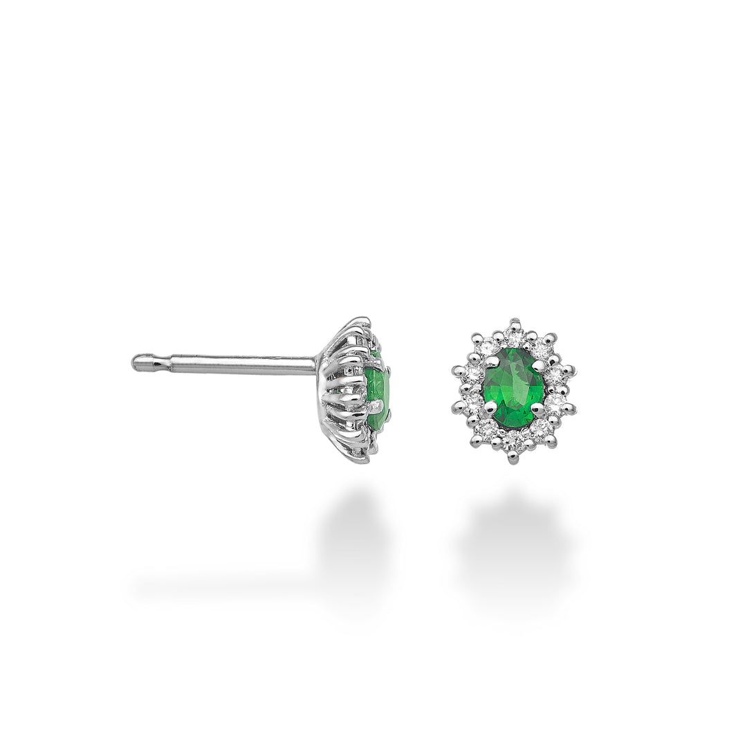Nihama oder 18k ovaler Smaragd 4x3 ct.0,30 Durchm. 0,16 ct NO5103O4BE