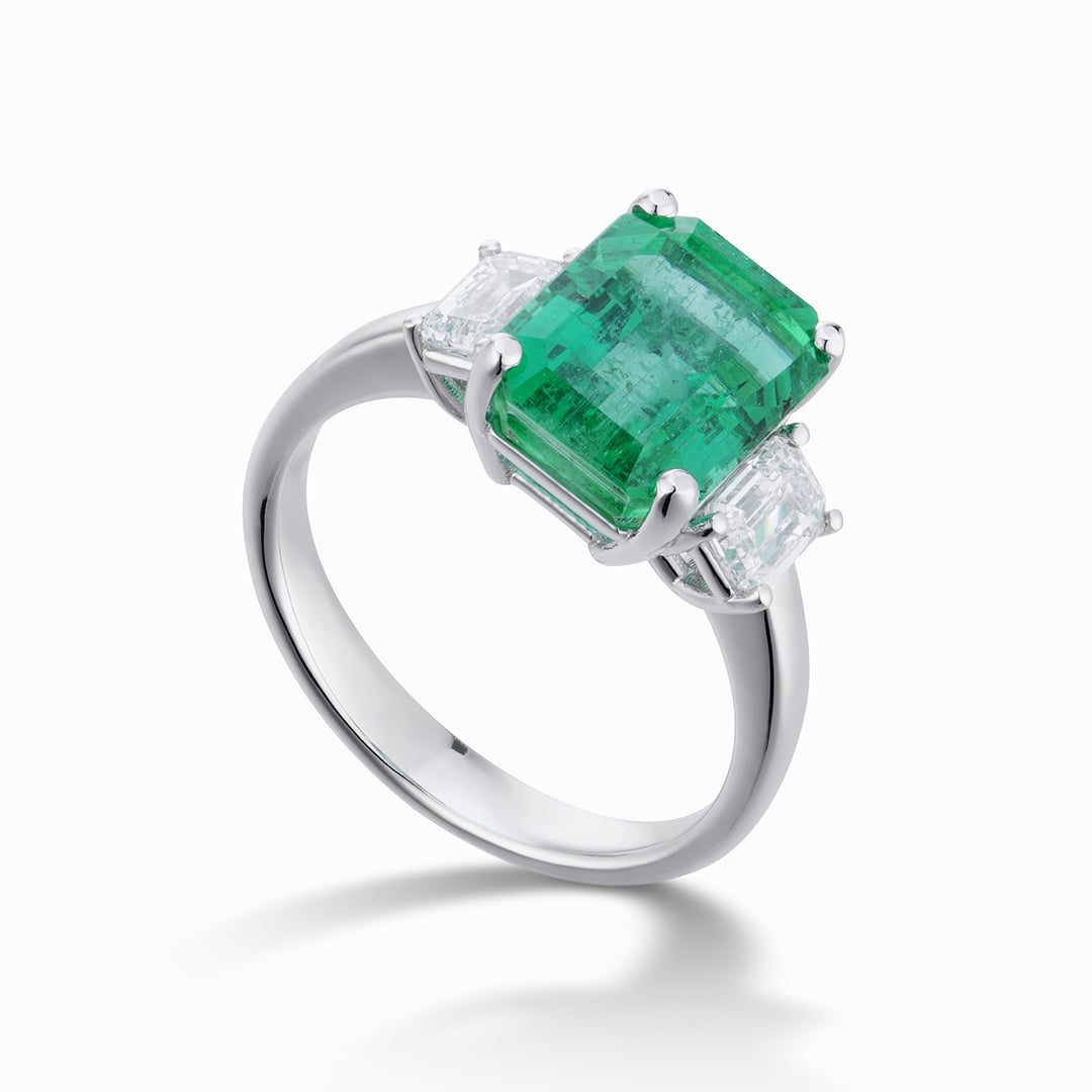 Achteckiger Smaragdring der World Diamond Group, 11x8 und Breite. Smaragd ACLEM010DISM811-23171110069